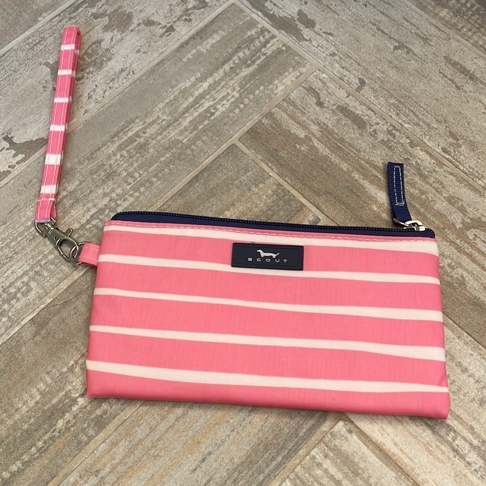 Scout Pink Striped Kate Wristlet